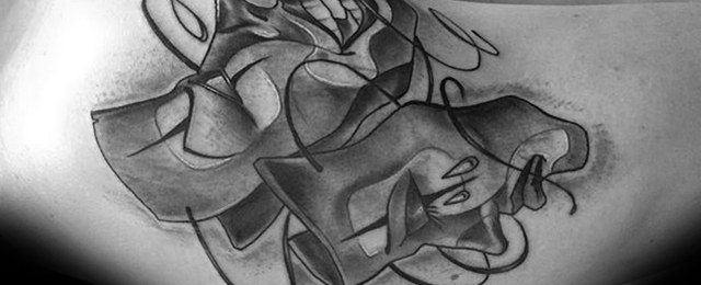 Drama Mask Tattoo Designs For Men