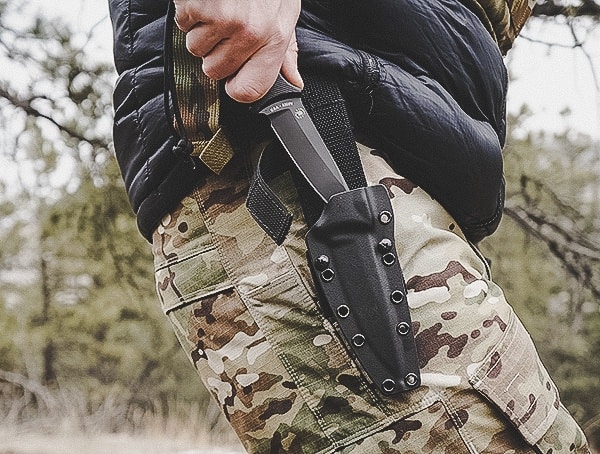 Drawing Spartan Blades Harsey Tt Knife From Kydex Holster Outdoor Field Test