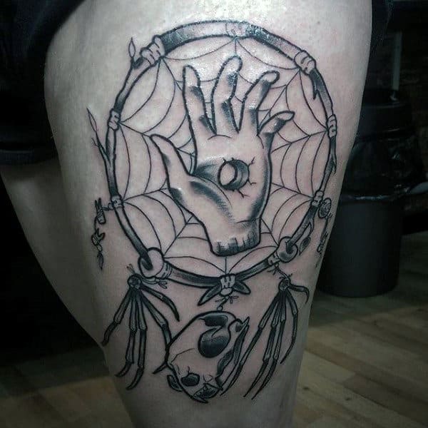 Dreamcatcher Tattoo Ideas For Guys On Thigh