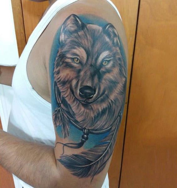 Dreamcatcher Tattoos Men Upper Arm