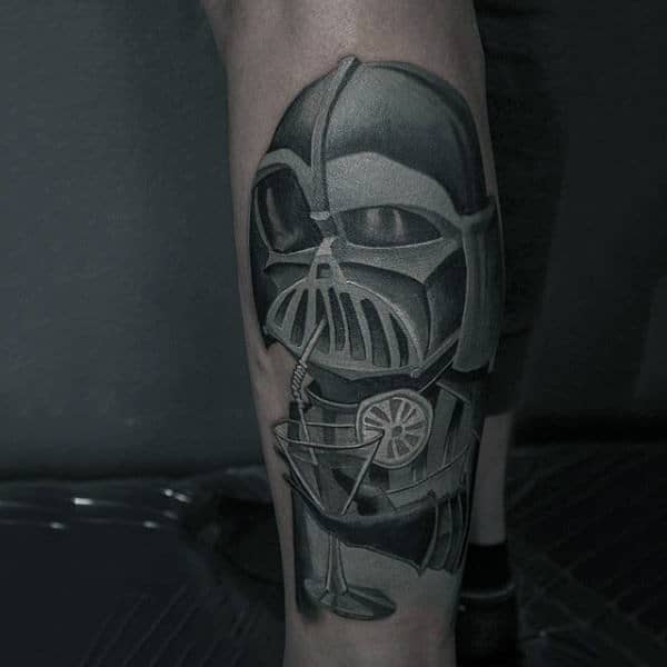 Drinking Darth Vader Tattoo Male Forearm