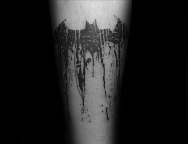 Dripping Paint Batman Symbol Watercolor Tattoos For Men