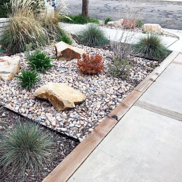 stone front garden opposite driveway 