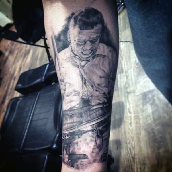 Drummer Mens Forearm Sleeve Tattoo Designs