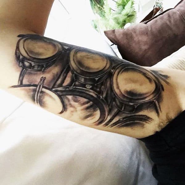 Drums Mens Inner Arm Tattoos