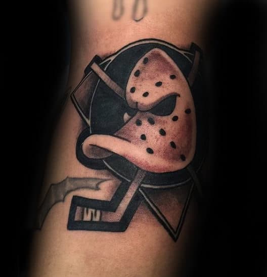 Ducks Hockey Mens Arm Tattoo