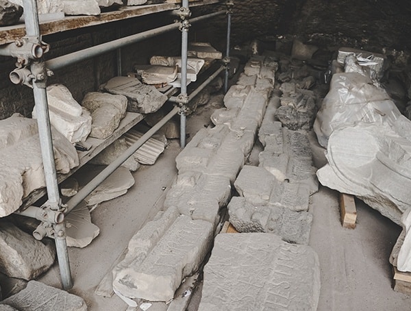 Dust Covered Roman Architecture Stone From Orginal Colosseum