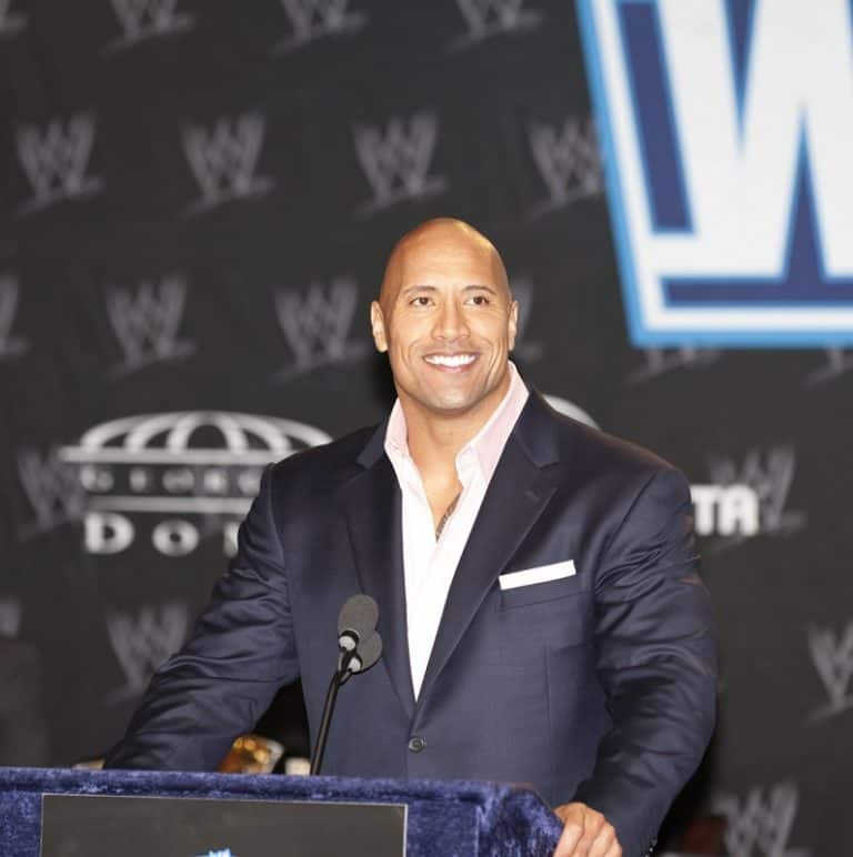dwayne the rock johnson attends the wrestlemania XXVII press conference