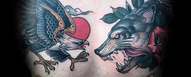 Eagle Chest Tattoo Designs For Men