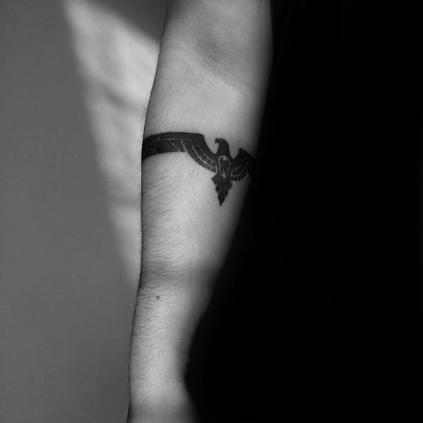 Eagle Forearm Band Tattoos For Men
