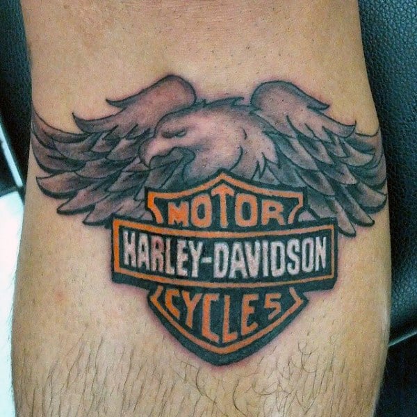 Eagle Harley Davidson Wing Tattoos With Logo For Men