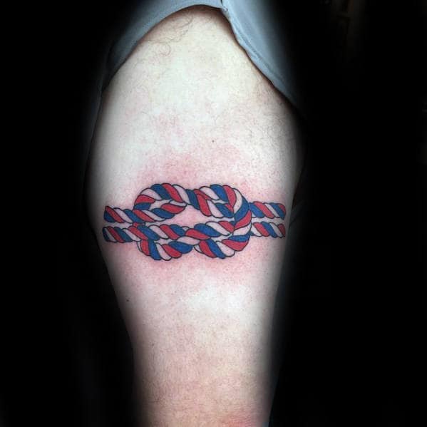 Eagle Scout Rope Mens Red White And Blue Ink Arm Tattoos
