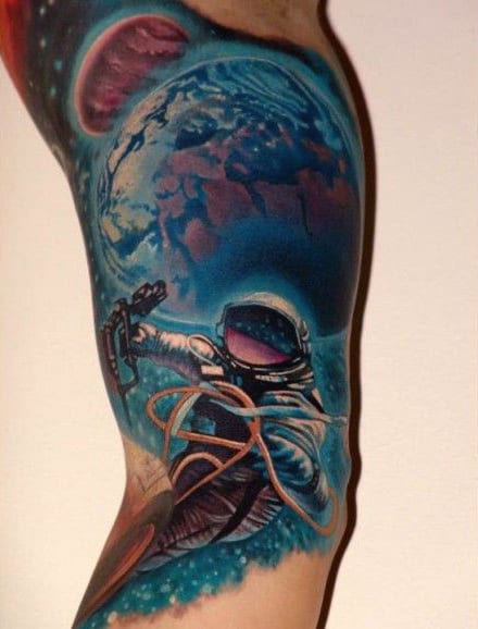 Earth And Moon Men's Tattoos