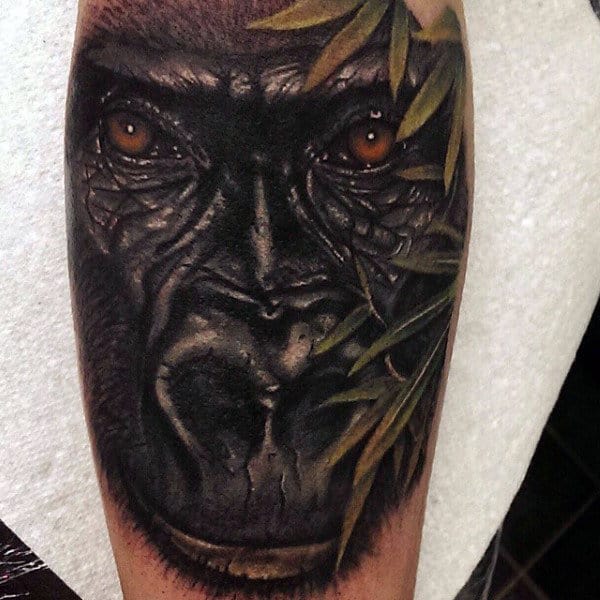 Eastern Gorilla Tattoo For Men On Bicep