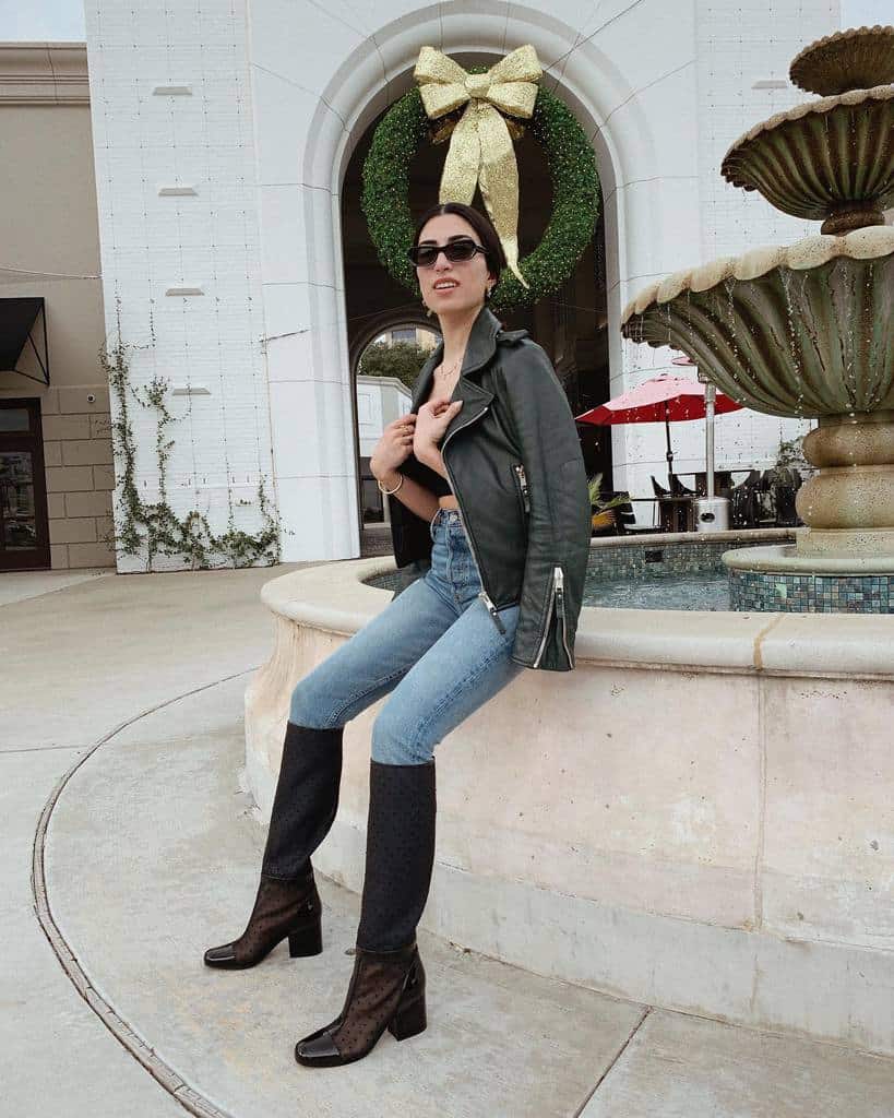 Edgy Leather Jacket Outfit For Women