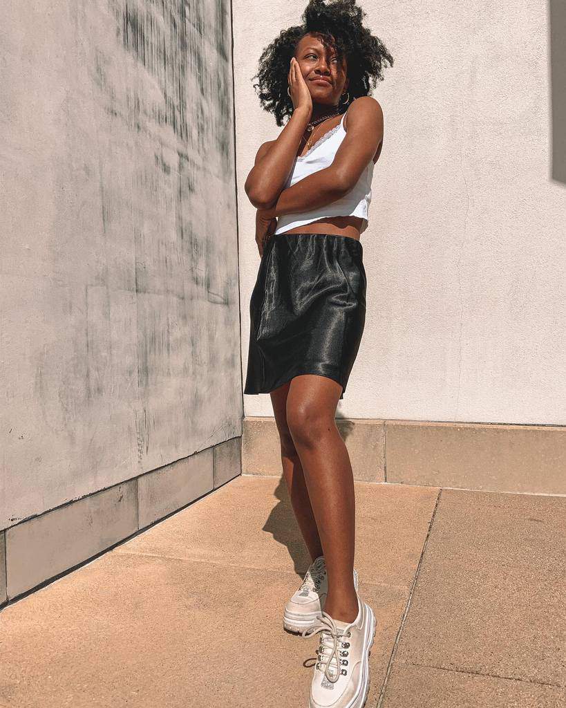 Edgy White Sneakers Outfit