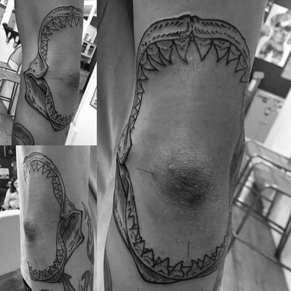 Elbow Guys Shark Jaw Tattoos