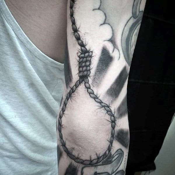 Elbow Mens Noose Tattoos