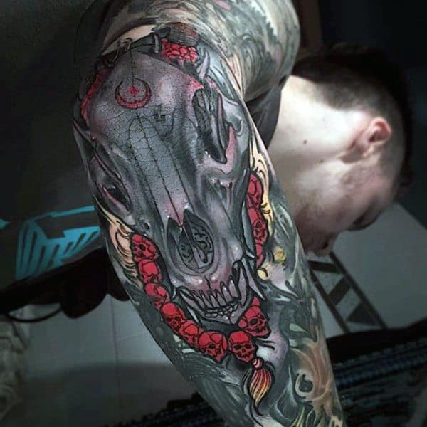 Elbow Skull Tattoos For Men