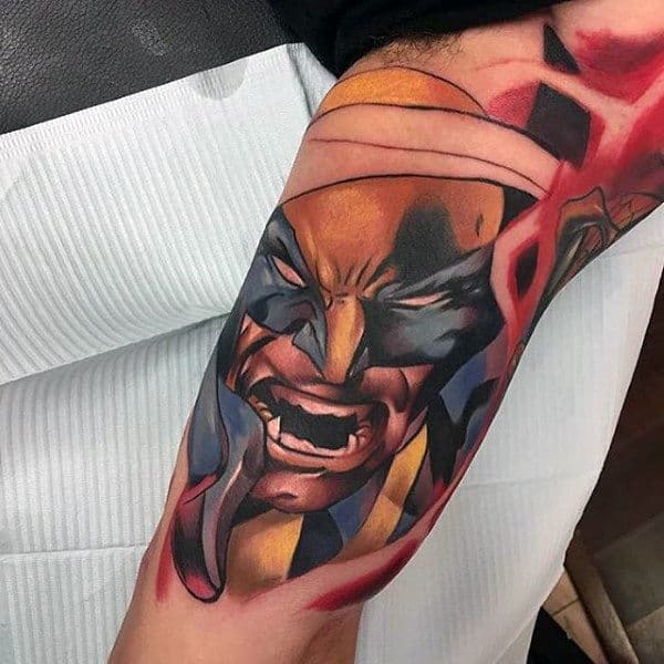 Electric Wolverine Mens Inner Arm Bicep Tattoos