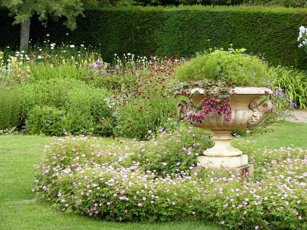 massive english flower garden stone planter