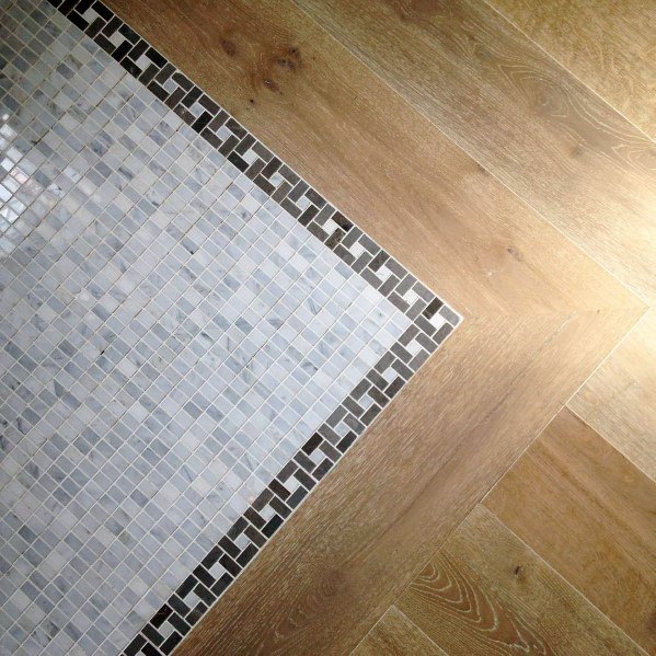 decorative entryway mat tile with border