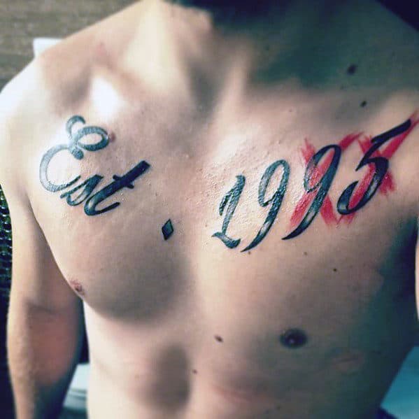 Est 1995 Guys Chest Tattoos