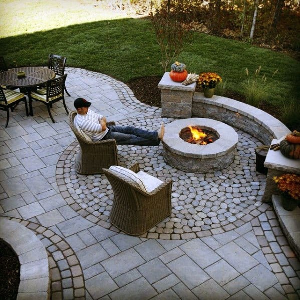 round firepit patio