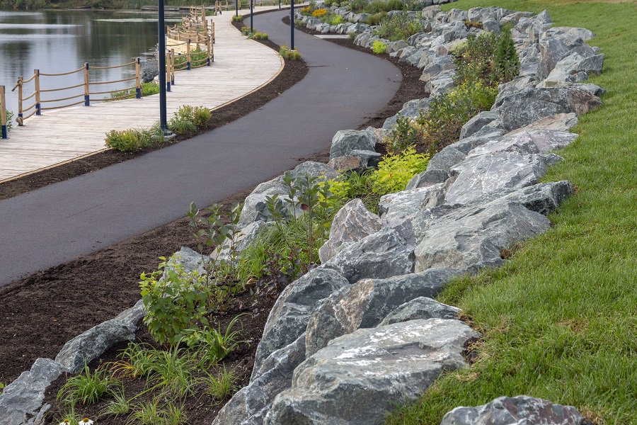 large rock bouldered walkway