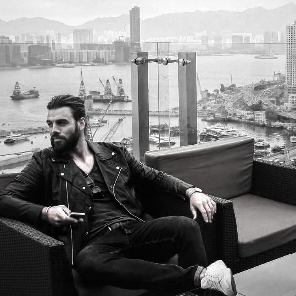 Excellent How To Wear A Leather Jacket Leather Jacket Outfits Styles For Men Black Pants White Shoes