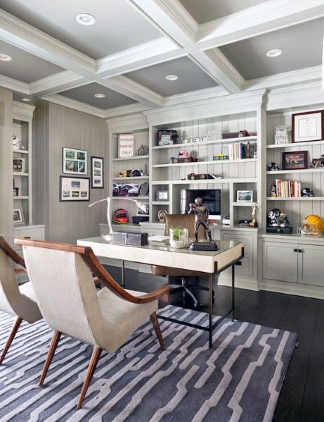 Excellent Interior Ideas Coffered Ceiling For Home Office