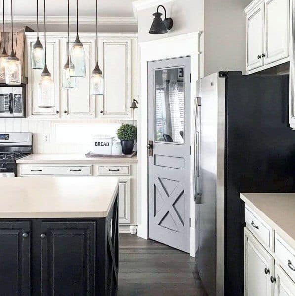 gray accent pantry door country kitchen pendant lights 