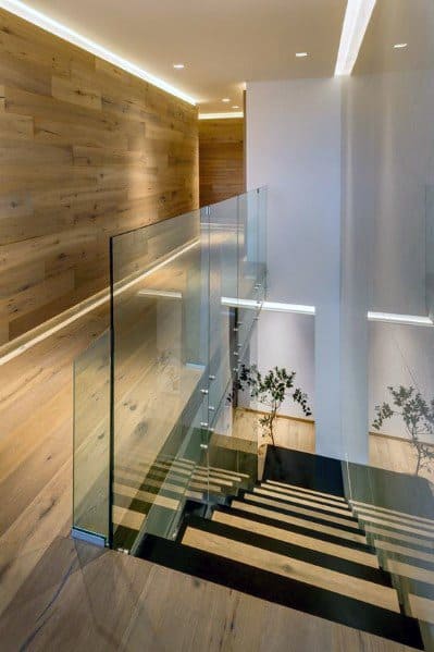 Excellent Interior Ideas Modern Led Lighting Wood Wall In Hallway