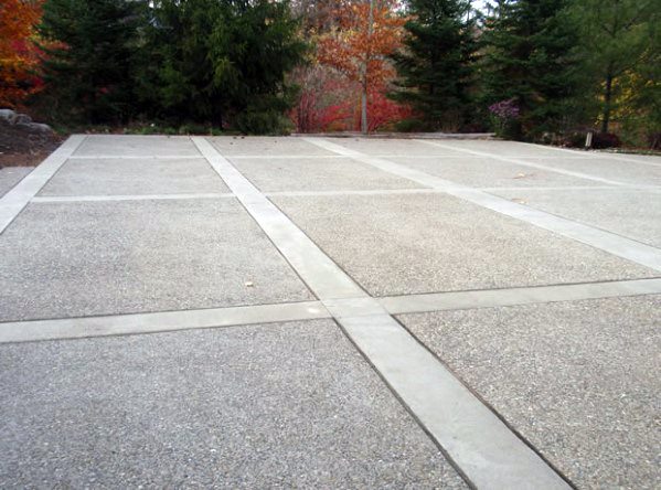 concrete and gravel driveway