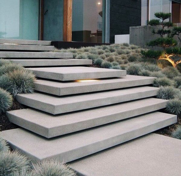 Exceptional Concrete Modern Steps Walkway Ideas