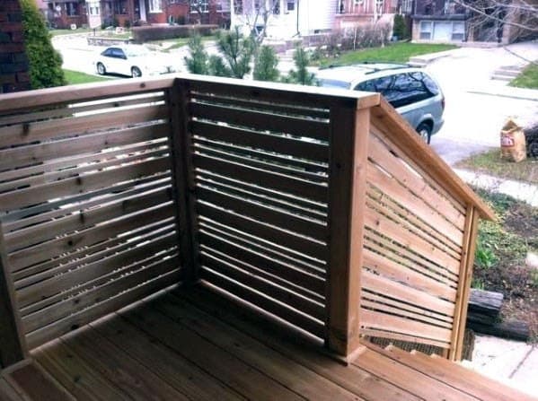 wood deck railing front porch