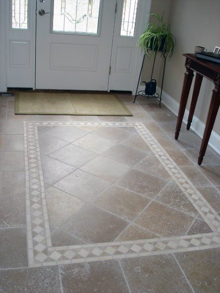 decorative entryway mat tile with border