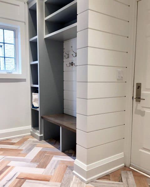 shiplap mudroom