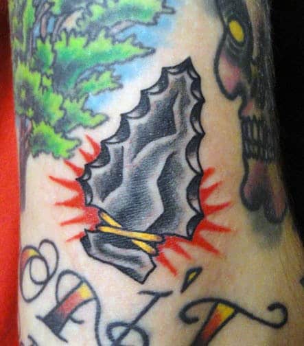 Explosive Arrowhead Tattoo On Arms For Men