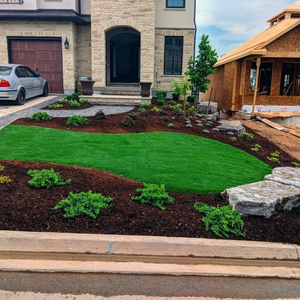 freeform front yard landscape patch