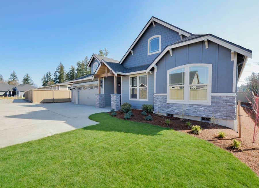 blue exterior finish craftsman style homes