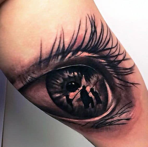 Eye Fish Men's Tattoos On Bicep