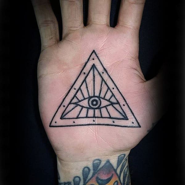 Eye In Triangle Tattoo Male Palms