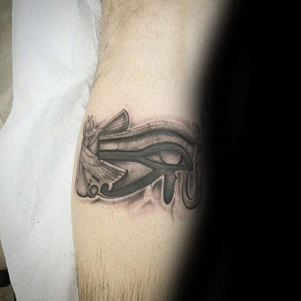 Eye Of Ra Stone Leg Calf Guys Tattoo