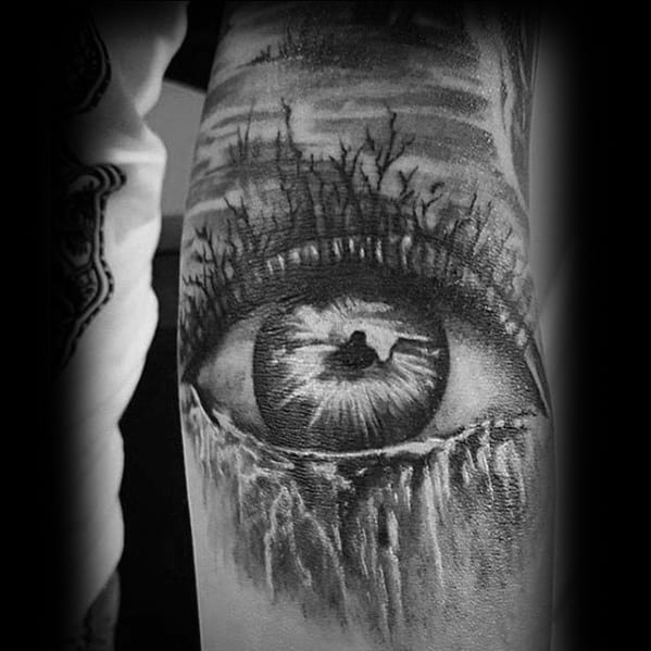 Eye Waterfall Ditch Tattoo Ideas For Males
