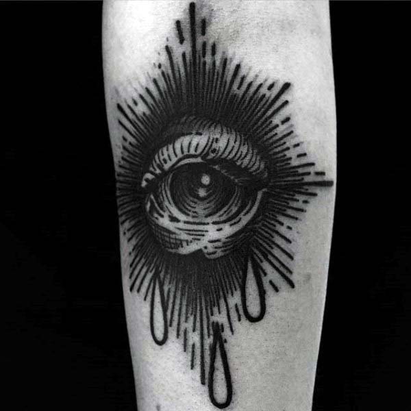 Eye Woodcutmens Detailed Arm Tattoo