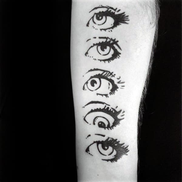 Eyes Pop Art Mens Forearm Tattoos