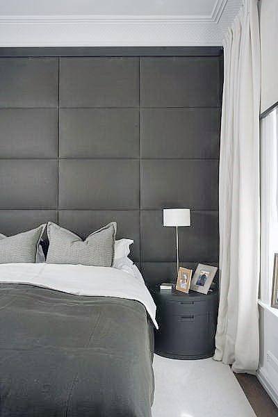 large square fabric headboard minimalistic bedroom