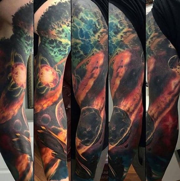 Fabulous Astronomy Tattoo Male Full Sleeves