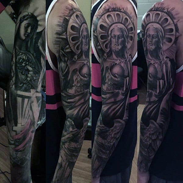 Fabulous Religious Tattoo Male Sleeves